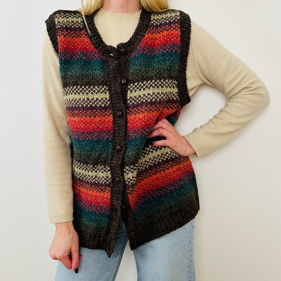 Vintage St John’s Bay vest chunky knit sweater - Picture 3 of 10